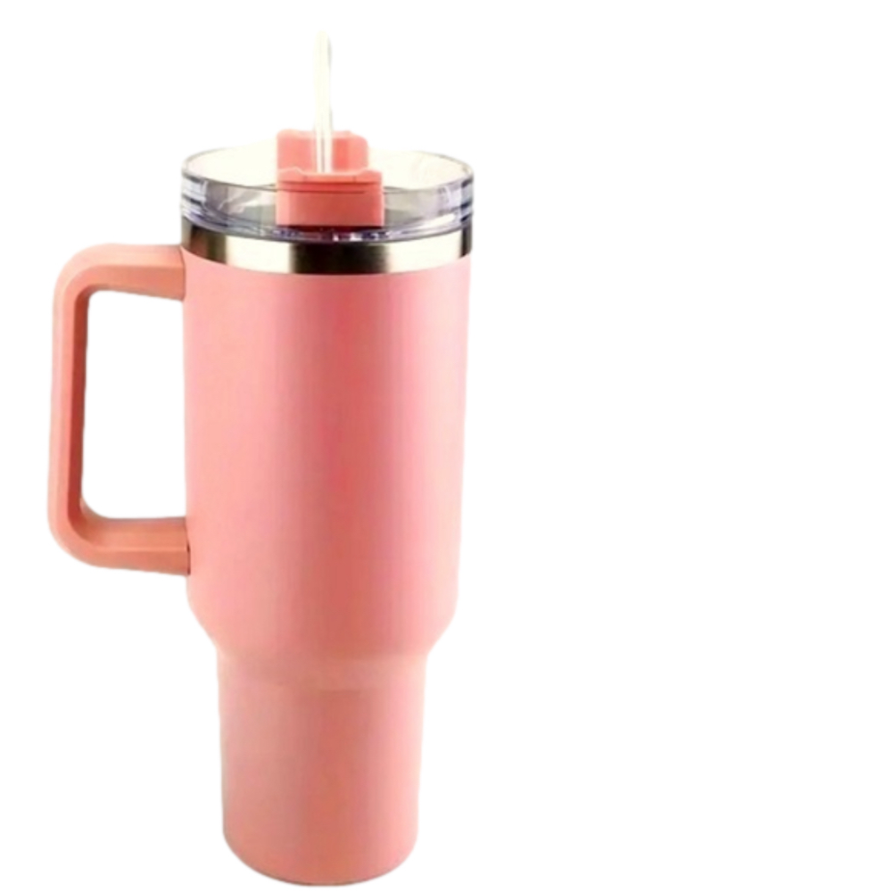 40 oz. Insulated Stainless Steel Tumbler with Straw Pink NWT